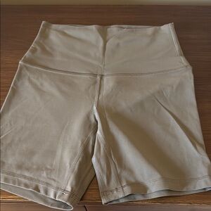 Lululemon Athletica Tan Bike Shorts with Relaxed Fit